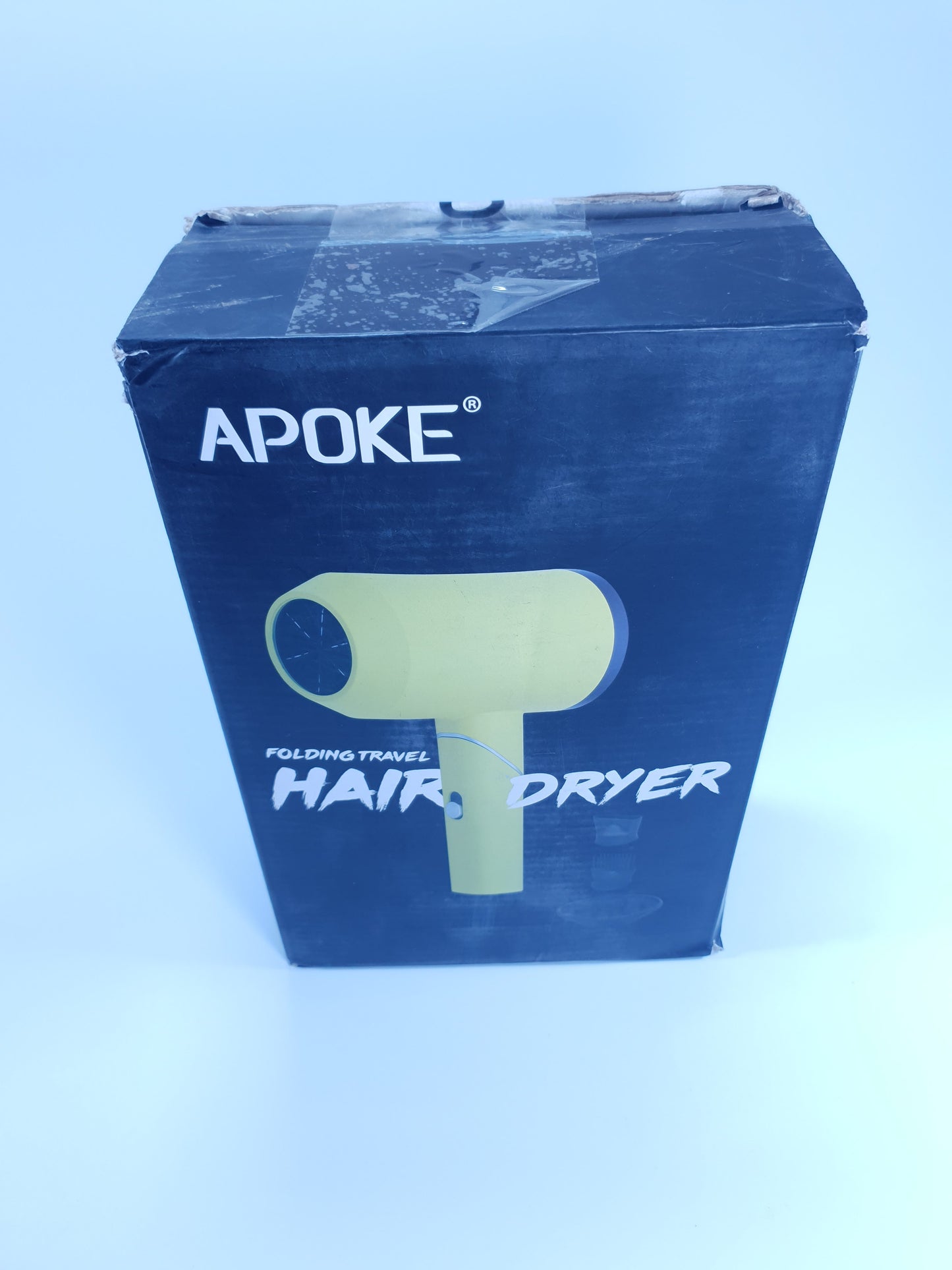 Apoke 1800W Blue-ray Ionic Ceramic Tourmaline Compact Blow Dryer with Comb Attachment Multi Heat Settings Foldable Small Hairdryer